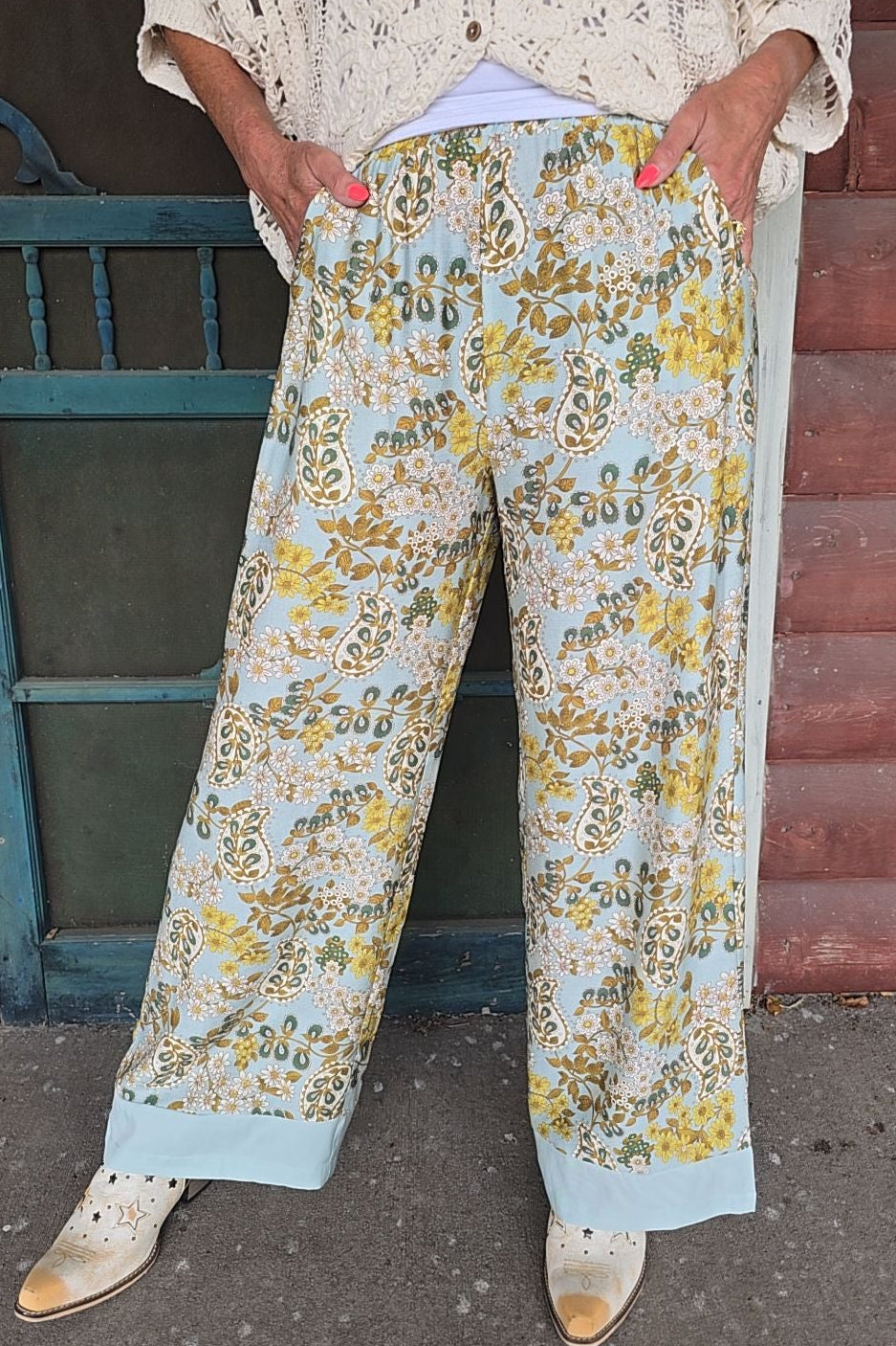 Golden Fern Floral Pants