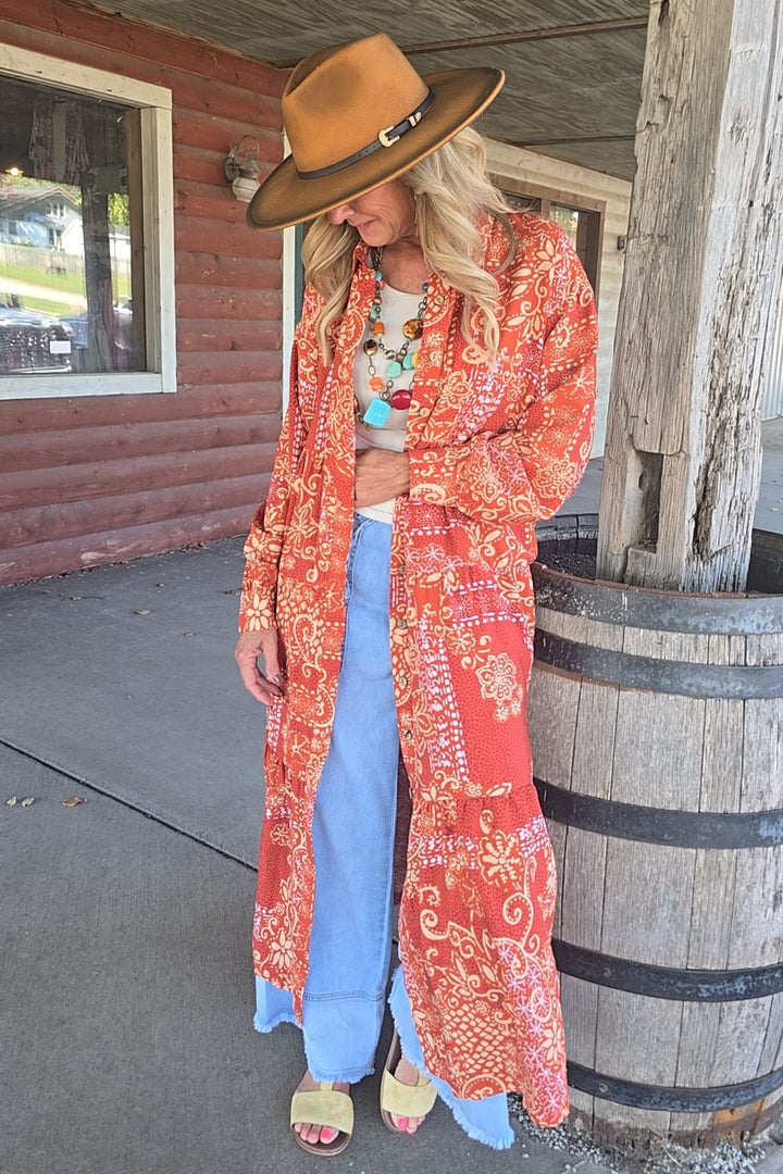Saffron Meadow Maxi Dress/Duster
