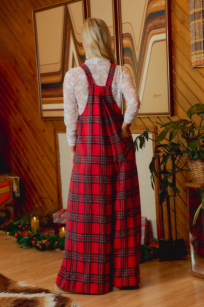 Holly &amp; Pine Plaid Overalls