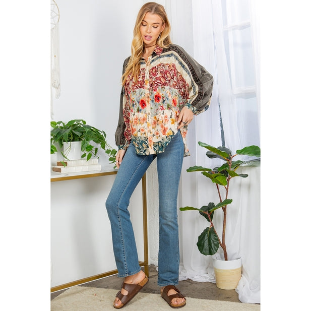 Floral Mosaic Blouse