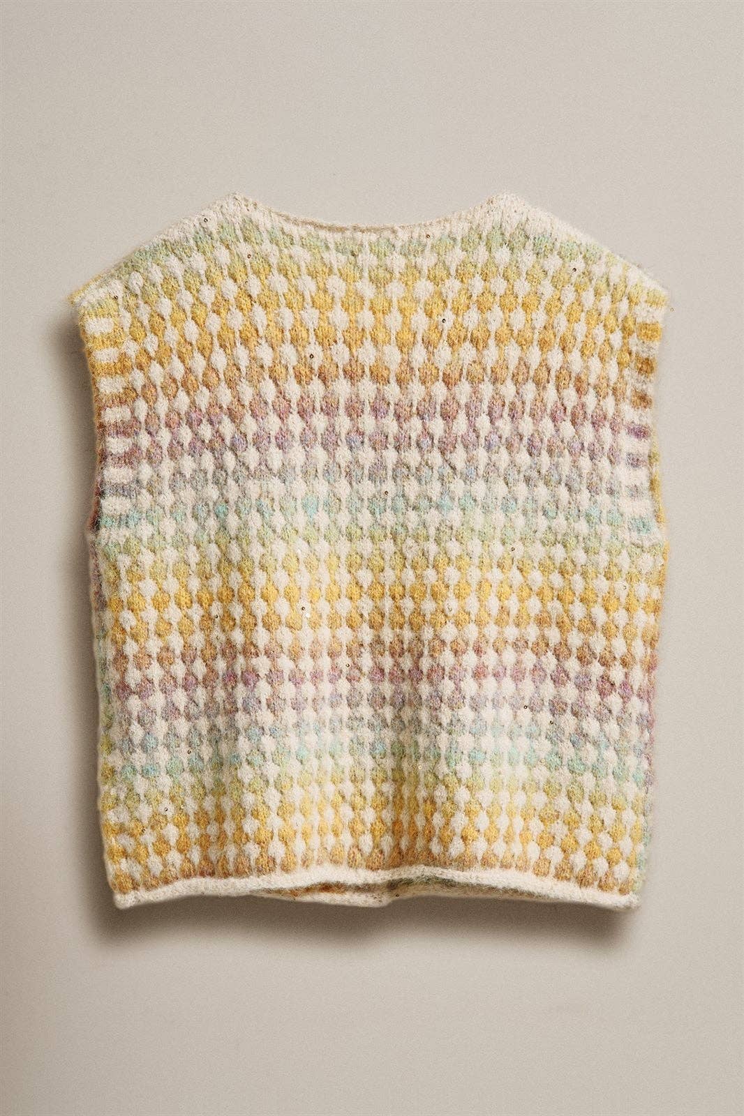 Pastel Mosaic Sweater Vest