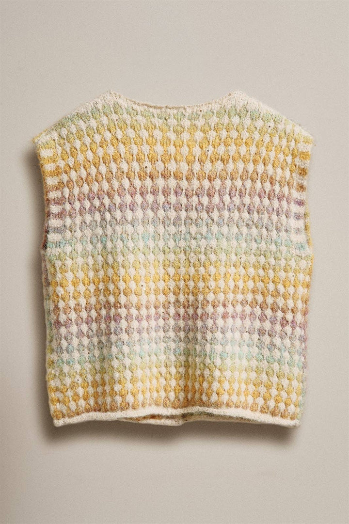 Pastel Mosaic Sweater Vest