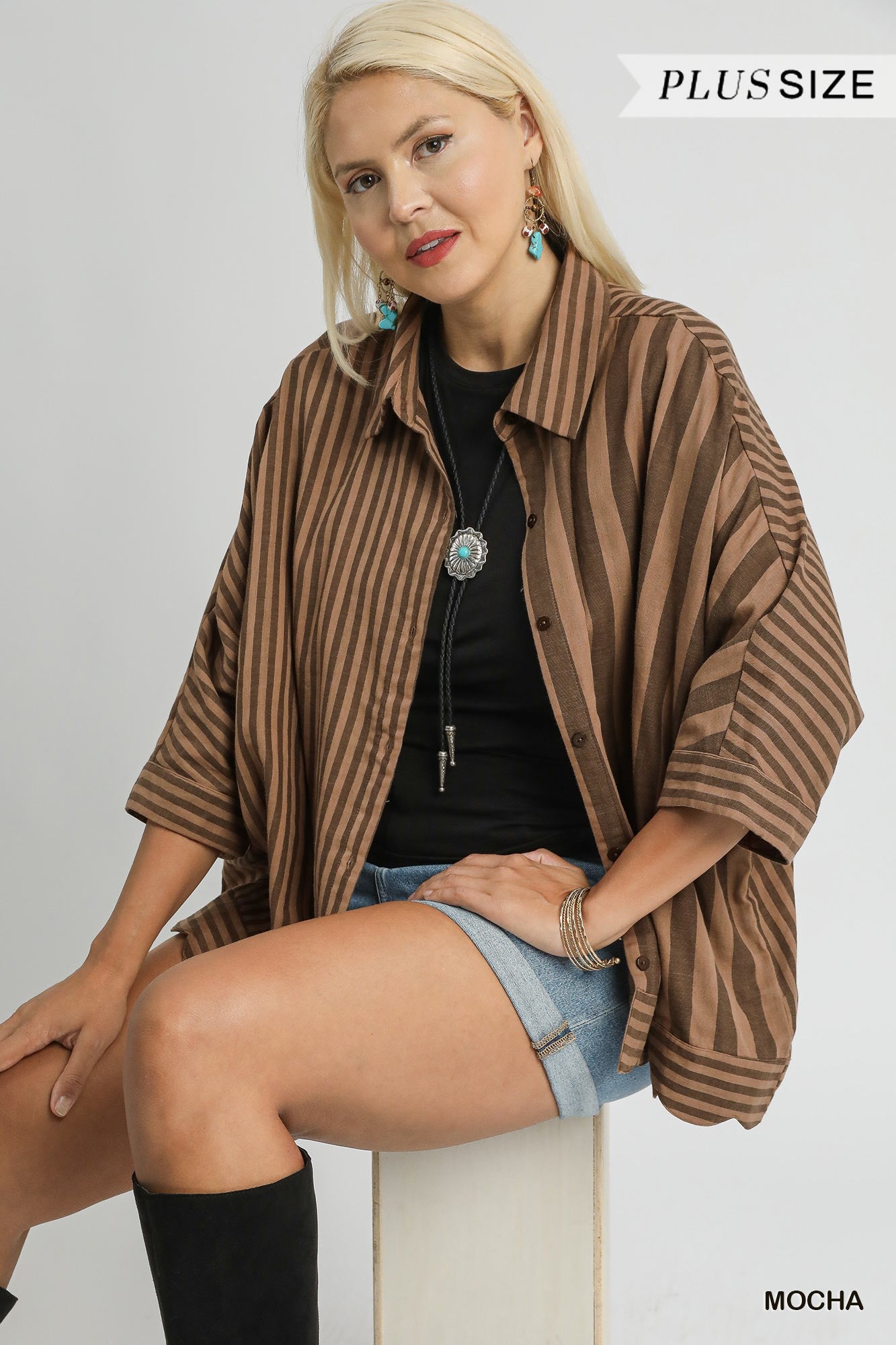 Coffee Break Striped Button Down