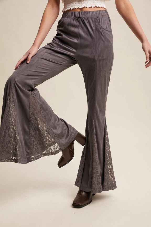 Smoky Lace Charcoal Flare Pants