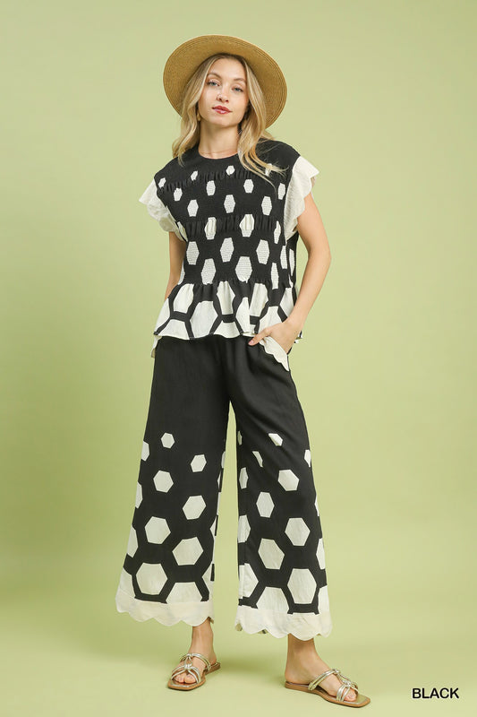 Monochrome Meadow Pants