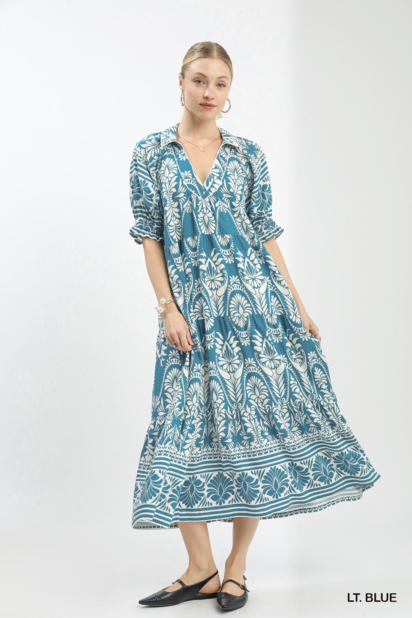 Artisan Ink Mosaic Blue Maxi Dress