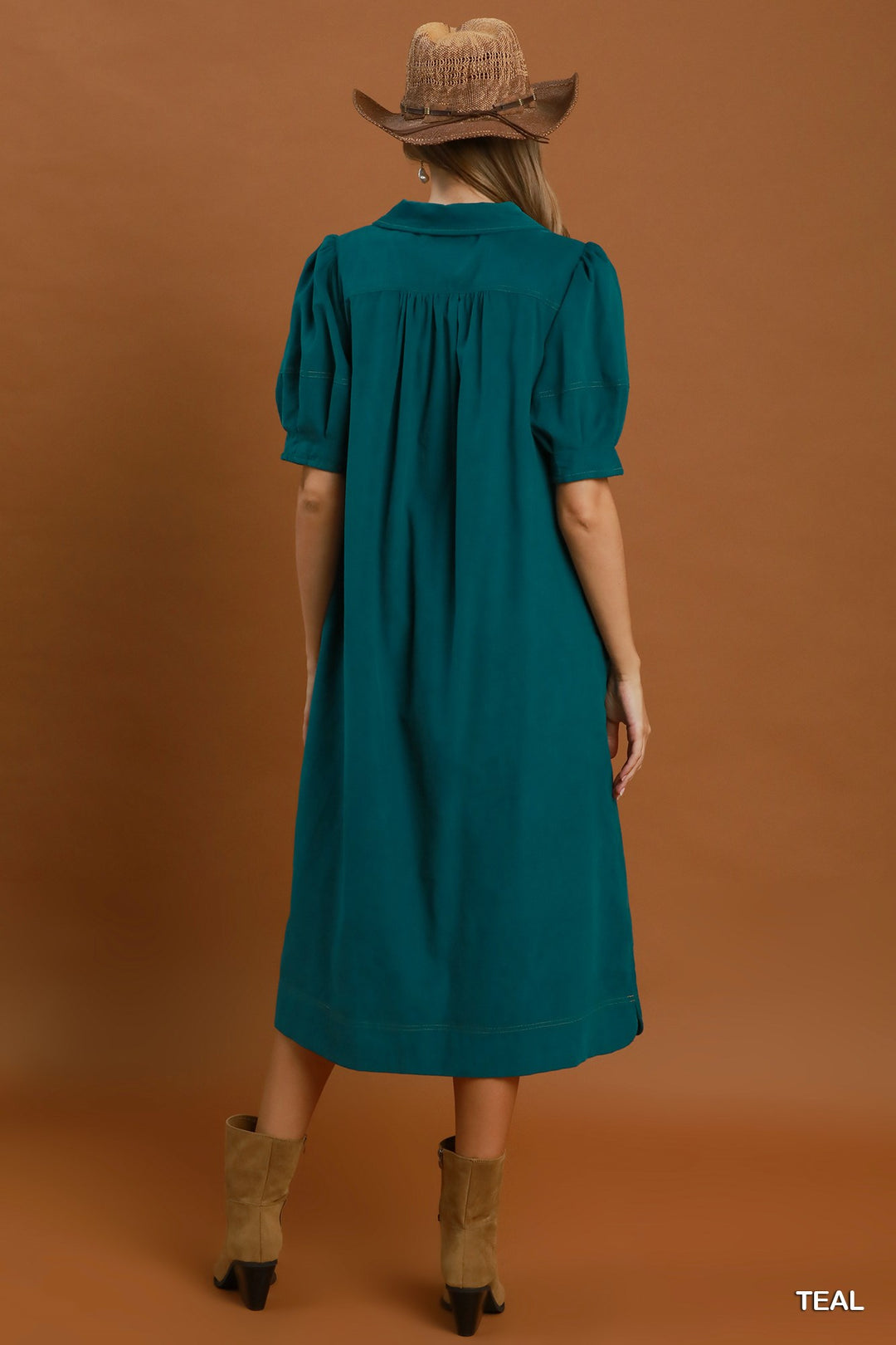 Whispering Waves Teal Dress