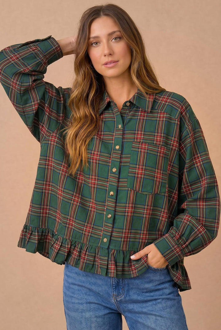 Vintage Forest Tartan Top