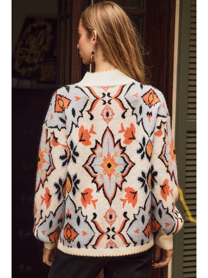 Ivory Sky Mosaic Sweater