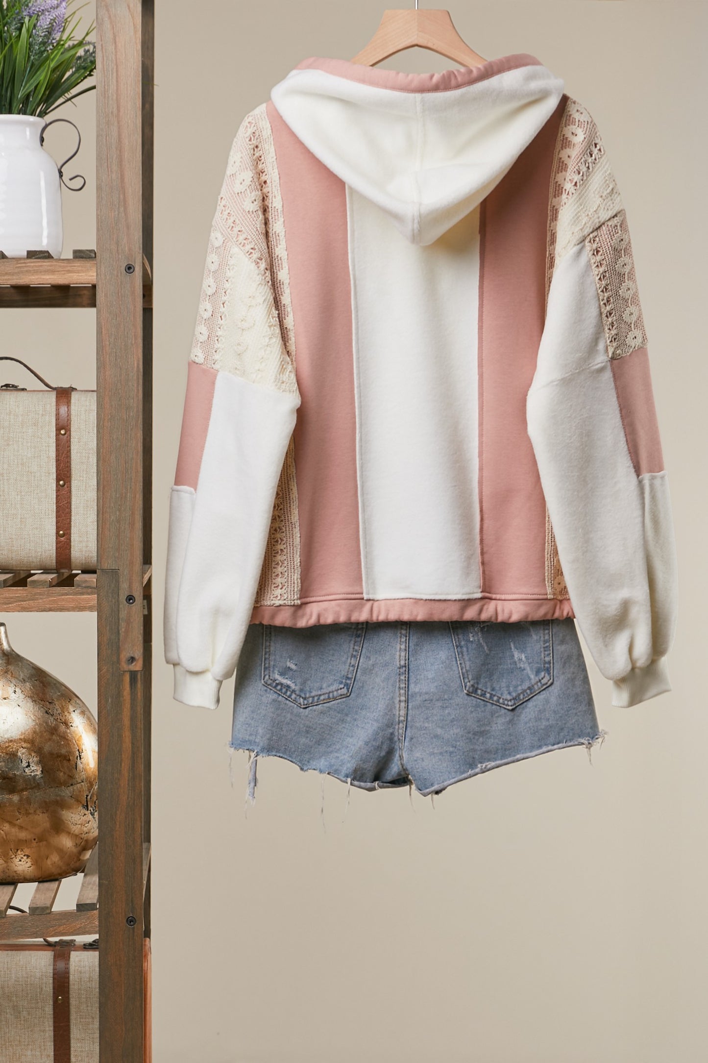 Blush Prairie Lace Hoodie