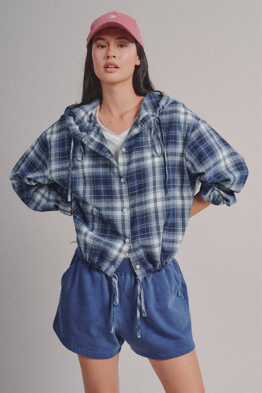 Rustic Ridge Hooded Crop Shacket
