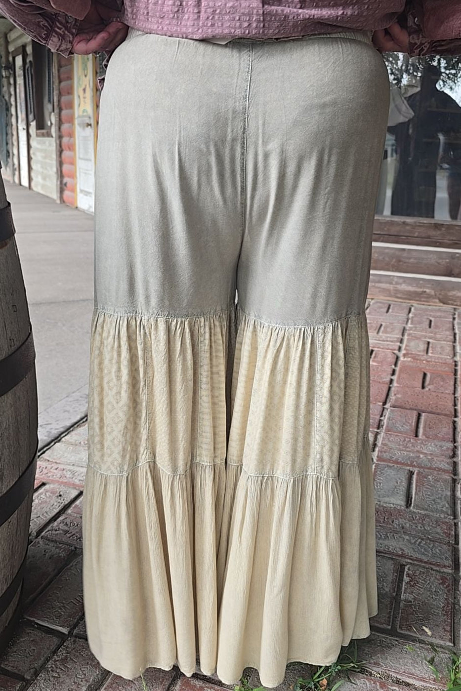 Cream & Latte Tiered Pants