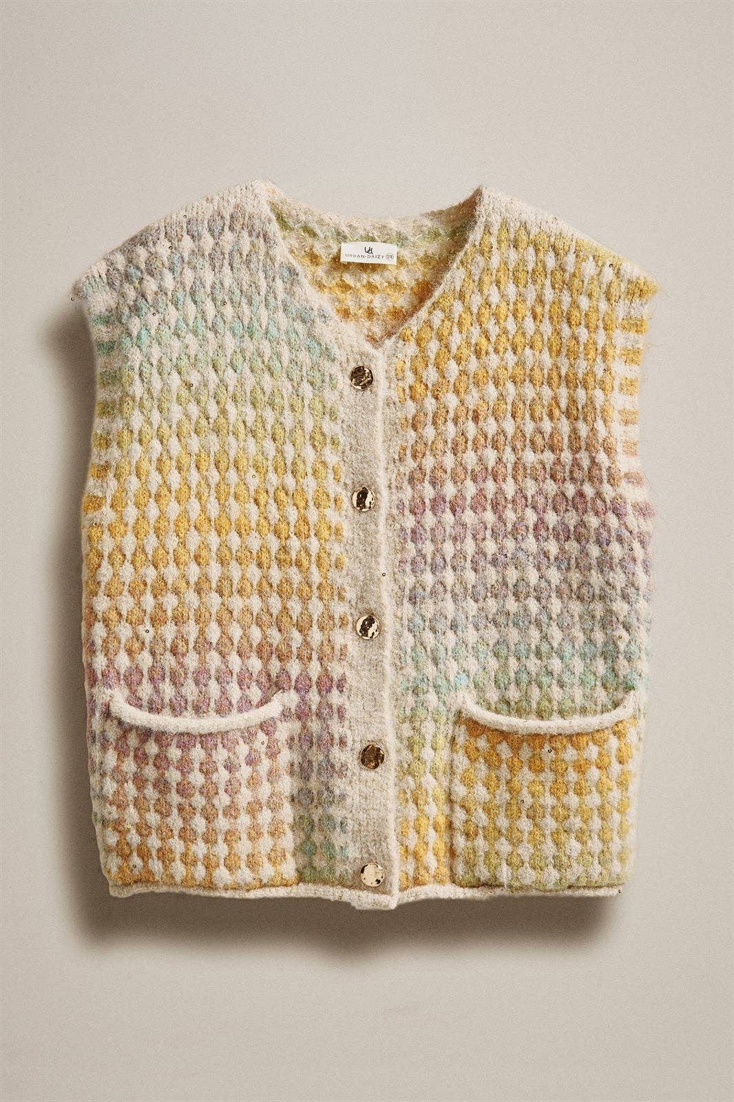 Pastel Mosaic Sweater Vest