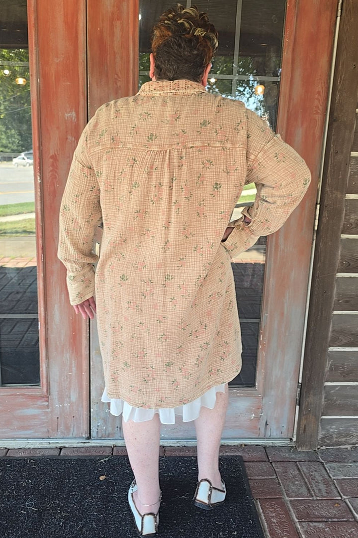 Blushing Blossom Shirt Dress