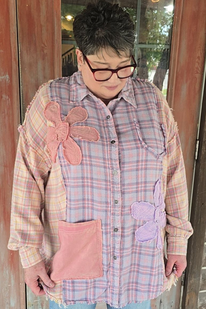 Plaid Daisy Cotton Blouse