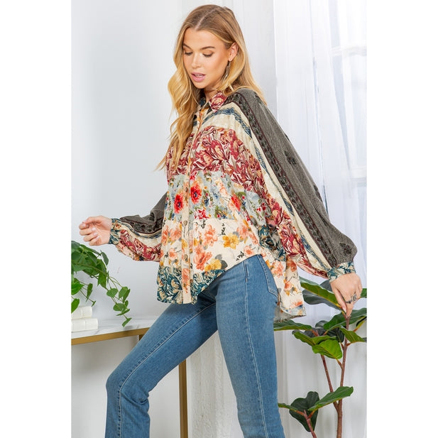 Floral Mosaic Blouse