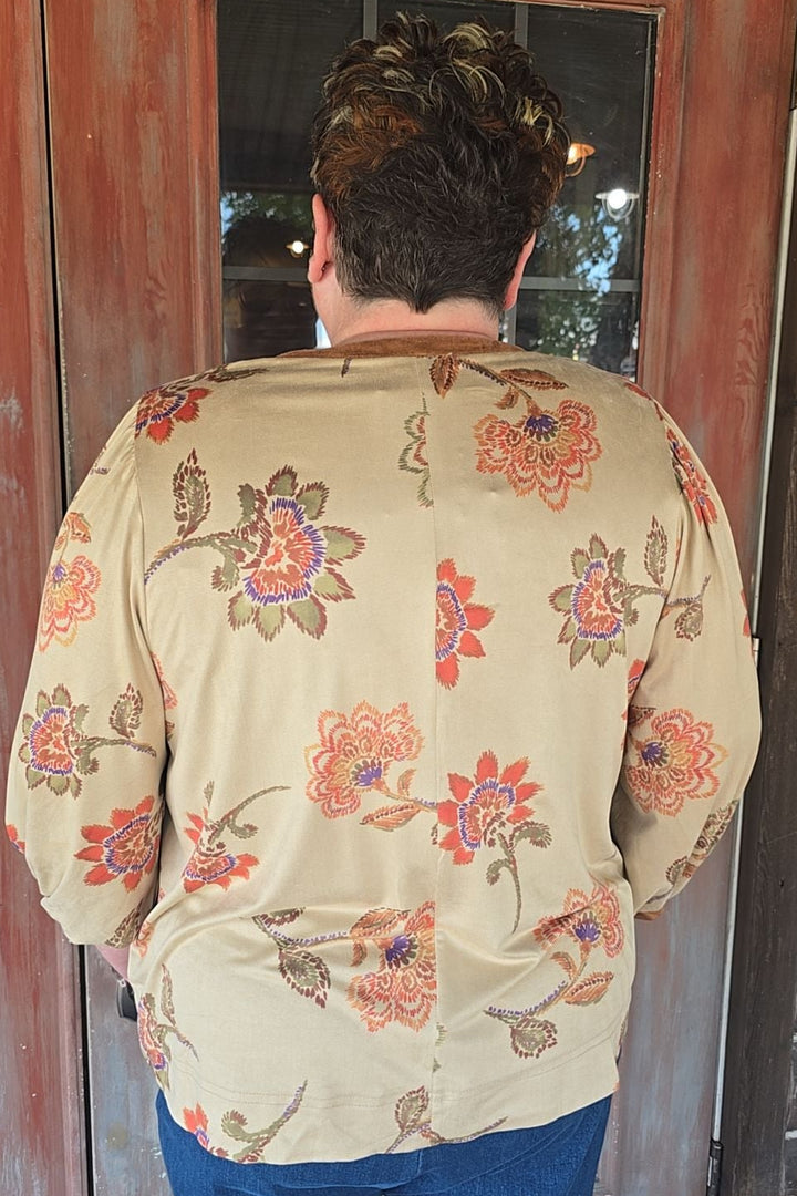 Rustic Blossom Suede Blouse
