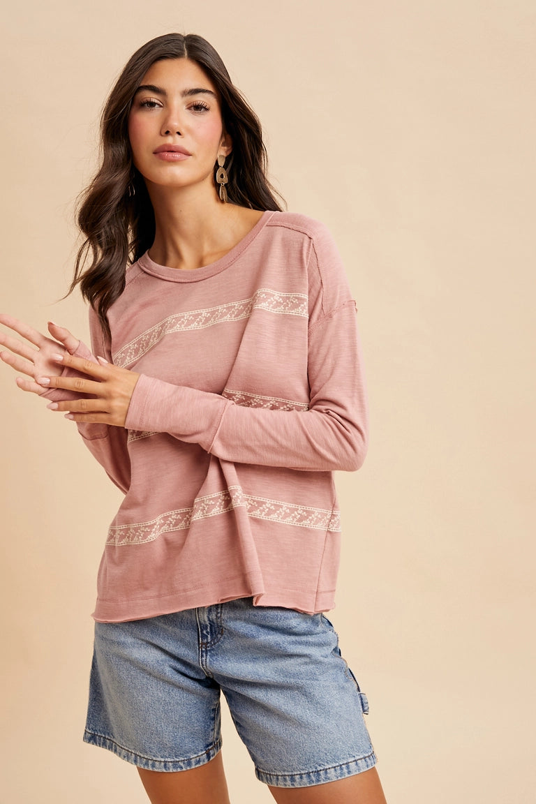 Petal Path Dusty Rose Top