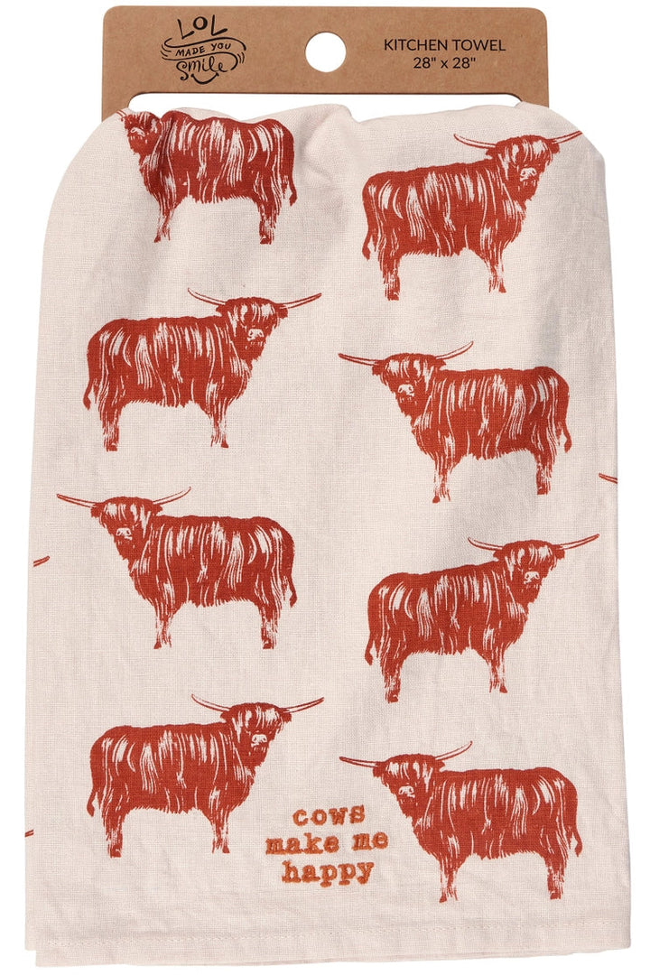 Cows Make Me Happy Kitchen Towel