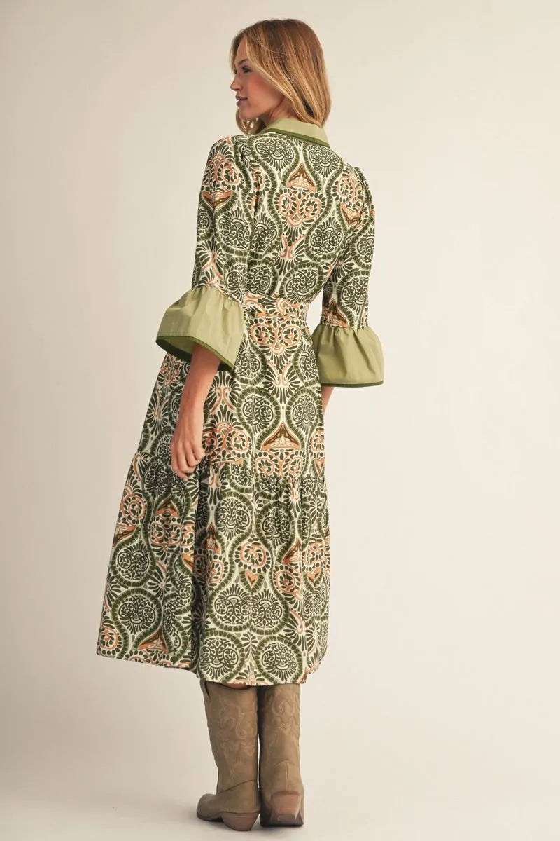 Sunlit Olive Dress