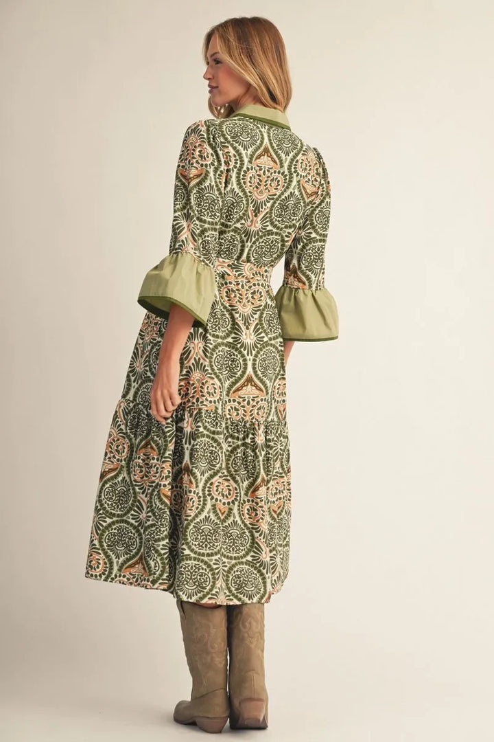 Sunlit Olive Dress