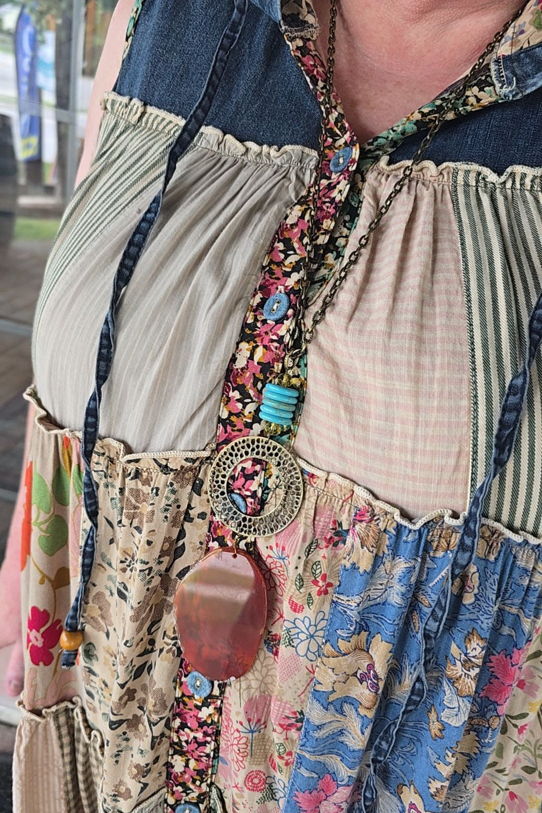 Meadow Bloom Sleeveless Hooded Latte Jacket