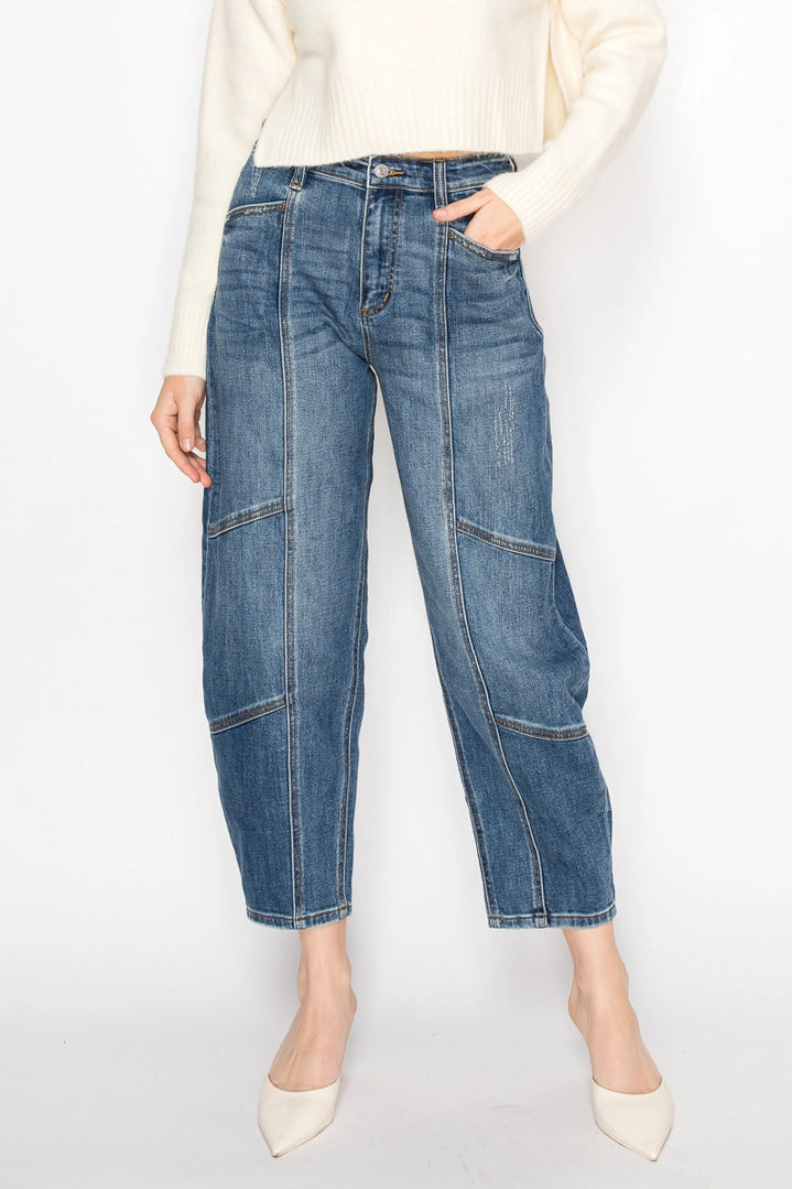 Honey High Rise Barrel Jeans