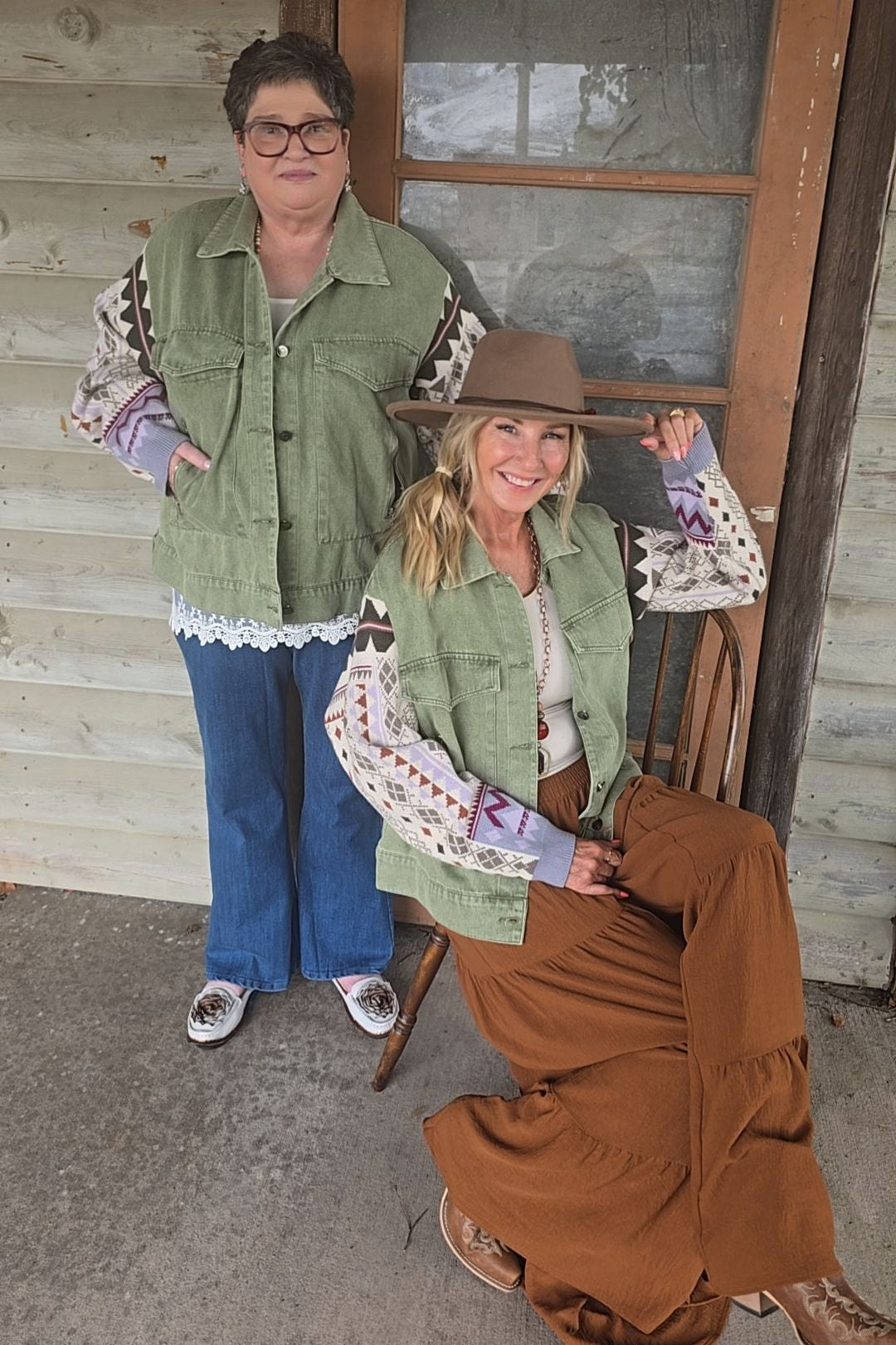 Misty Sage Sweater Sleeve Jacket