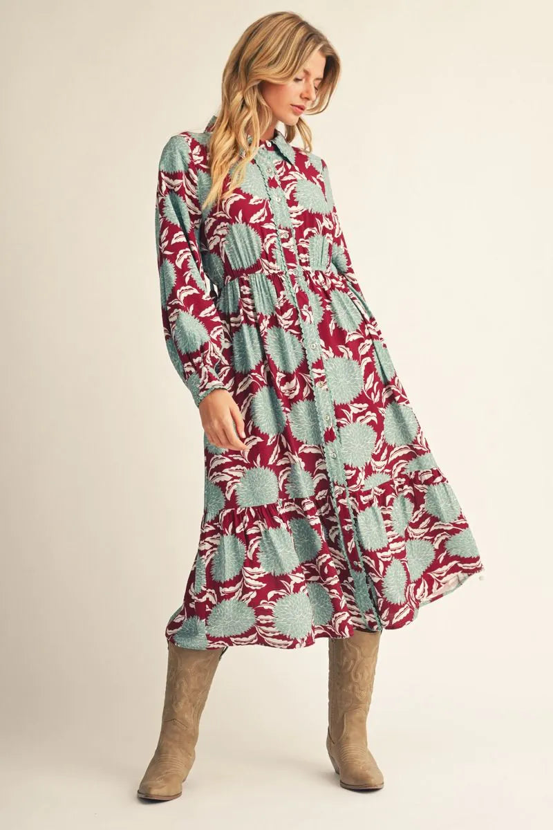 Bordeaux &amp; Sea Breeze Dress