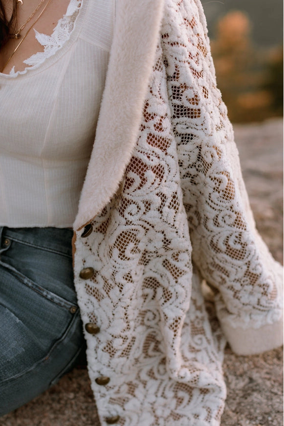 Frosted Lace Cape Jacket