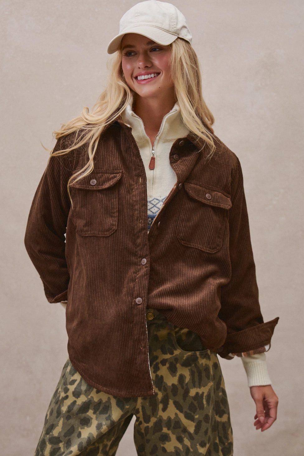 Chestnut Plaid Reversible Jacket