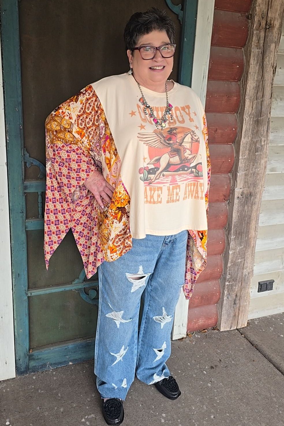 Take Me Away Poncho Blouse