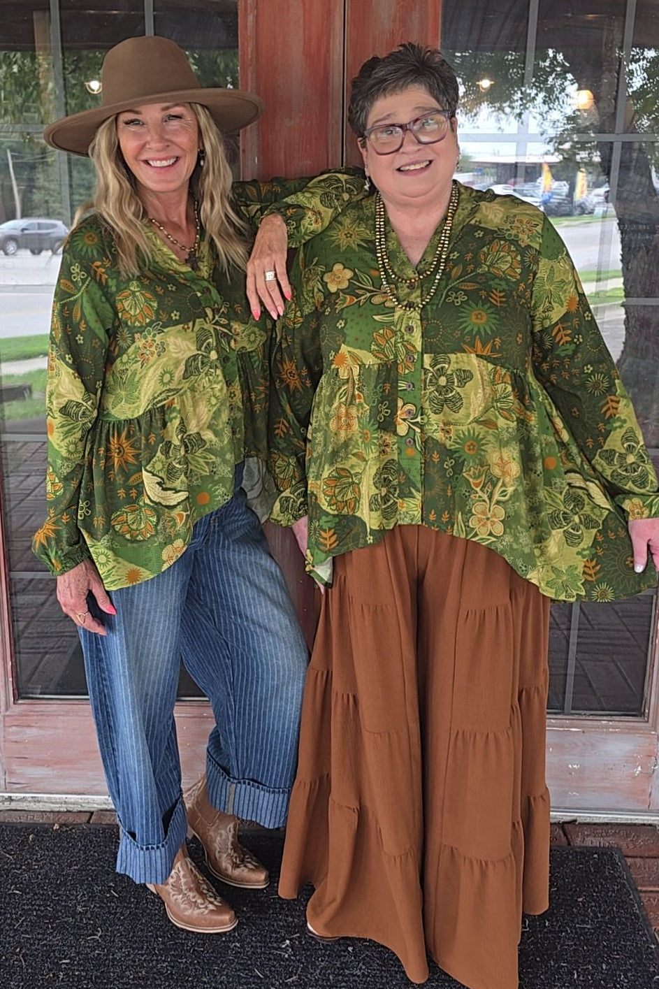 Chestnut Tiered Palazzo Pants