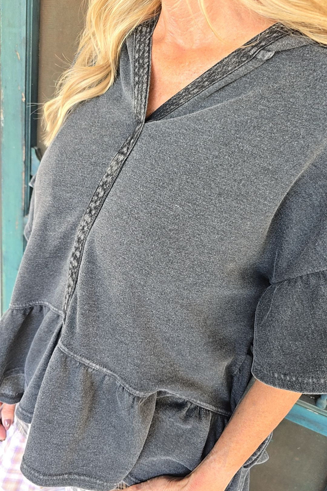 Slate Ridge Hooded Poncho Blouse