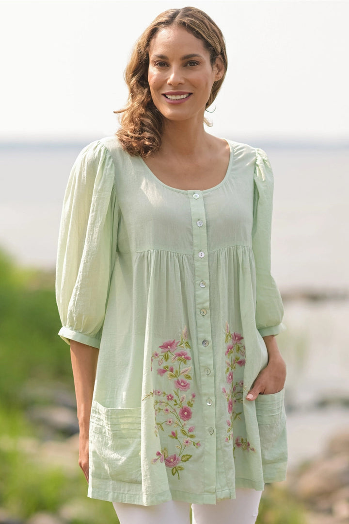 Whispering Sage Blouse by April Cornell