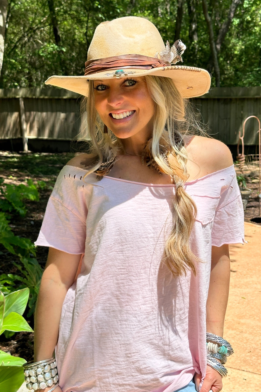 Soft Peony Cotton Top