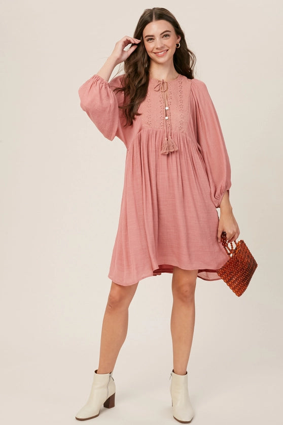 Blushing Flora Long Sleeve Dress