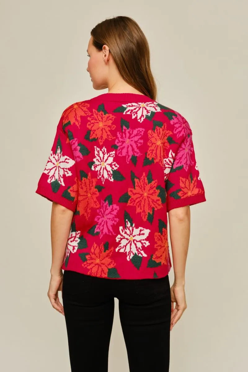 Festive Bloom Woven Top
