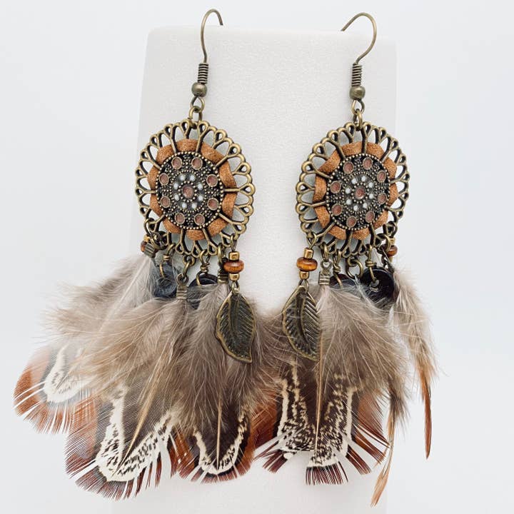 Dreamcatcher Feather Earrings