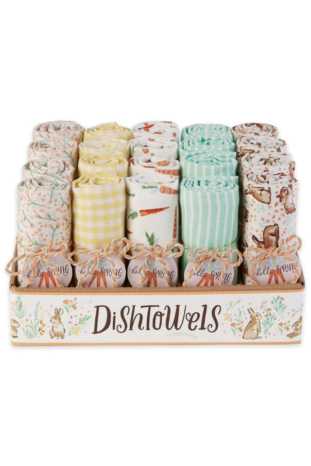 Hop Into Spring Stripes Kitchen Towel