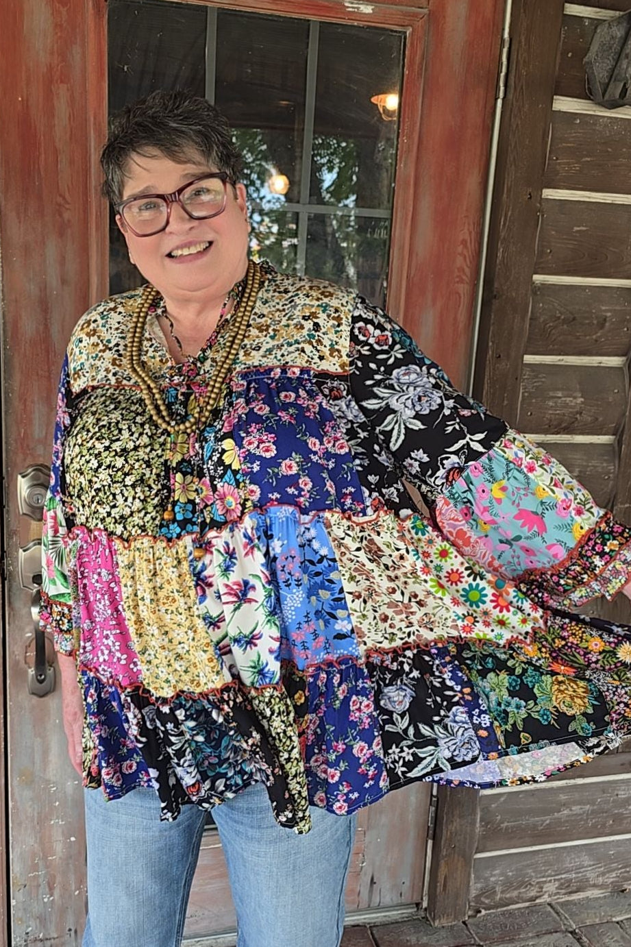 Prairie View Blush Patchwork Tunic