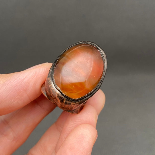 Vintage Crimson Oval Ring