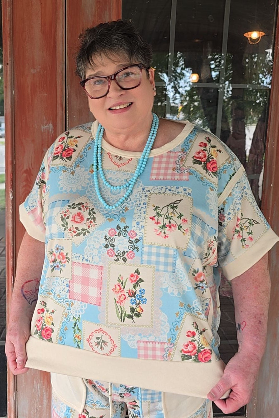 Heirloom Rose Baby Blue Top