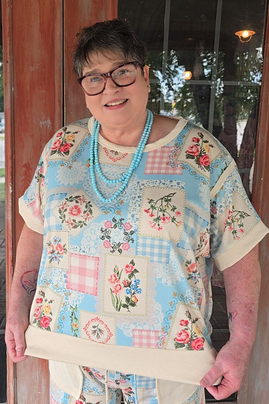 Heirloom Rose Baby Blue Top