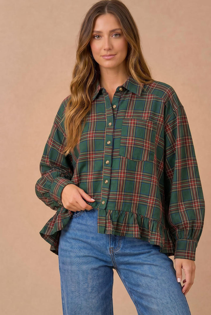 Vintage Forest Tartan Top