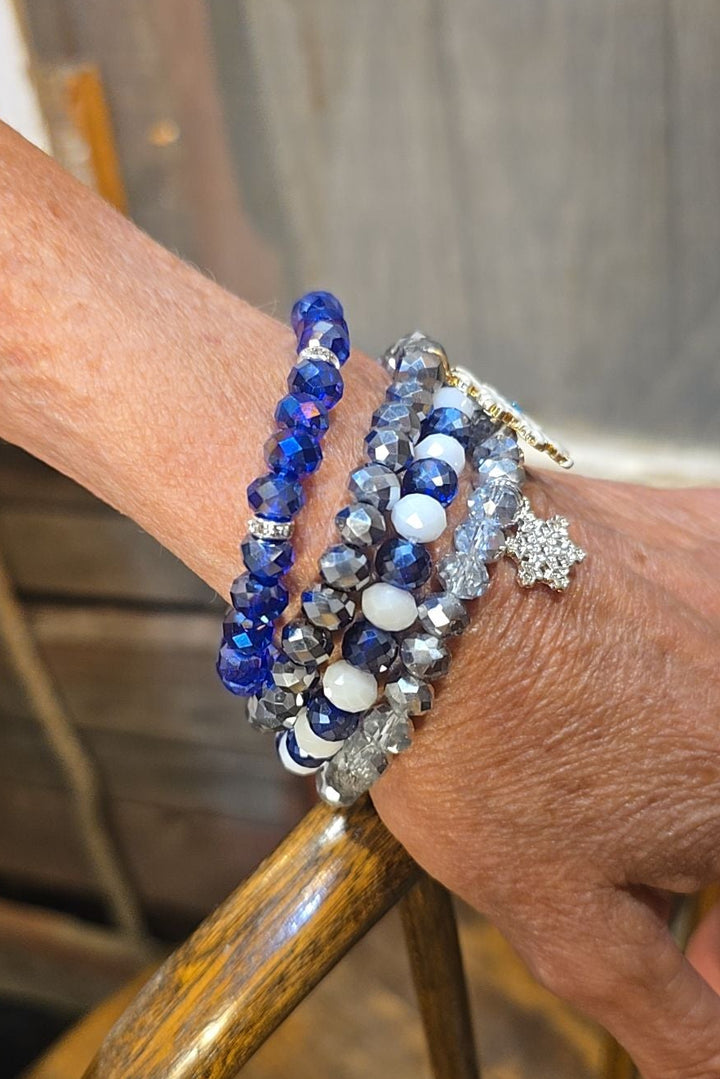 Indigo Snowflake Bracelet Stack