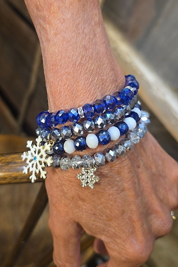 Indigo Snowflake Bracelet Stack
