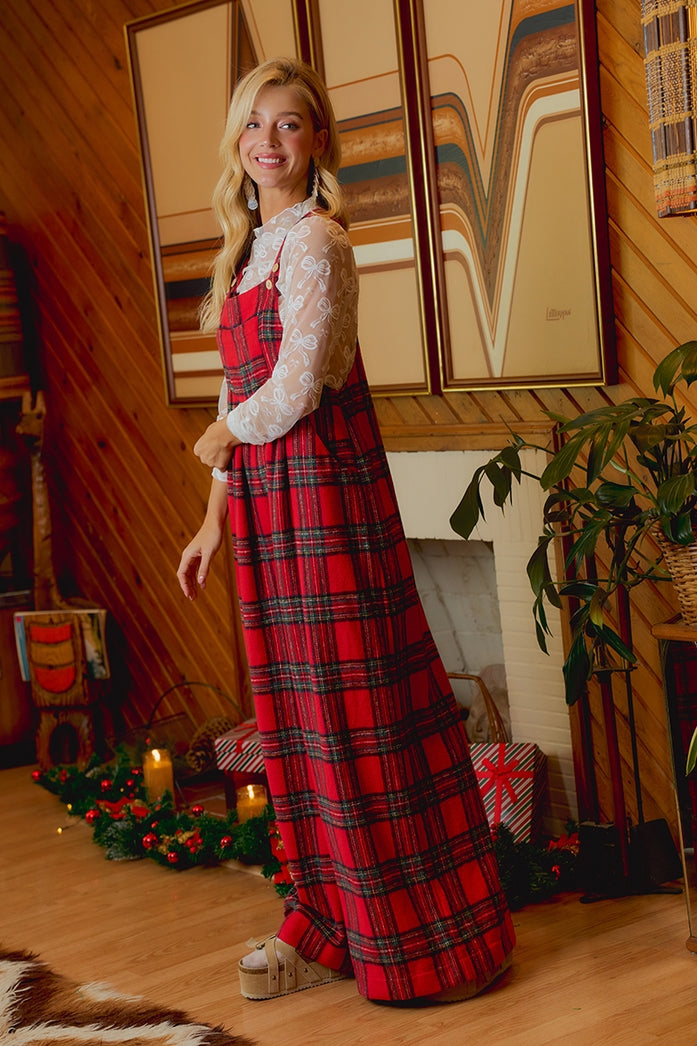 Holly &amp; Pine Plaid Overalls