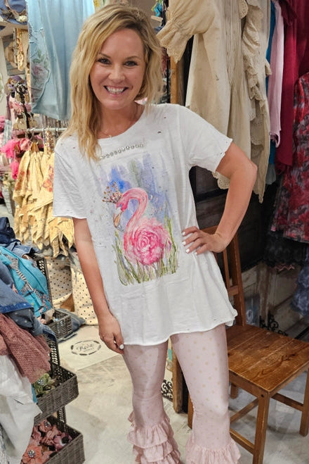 Flamboyant Flamingo Cotton Tunic