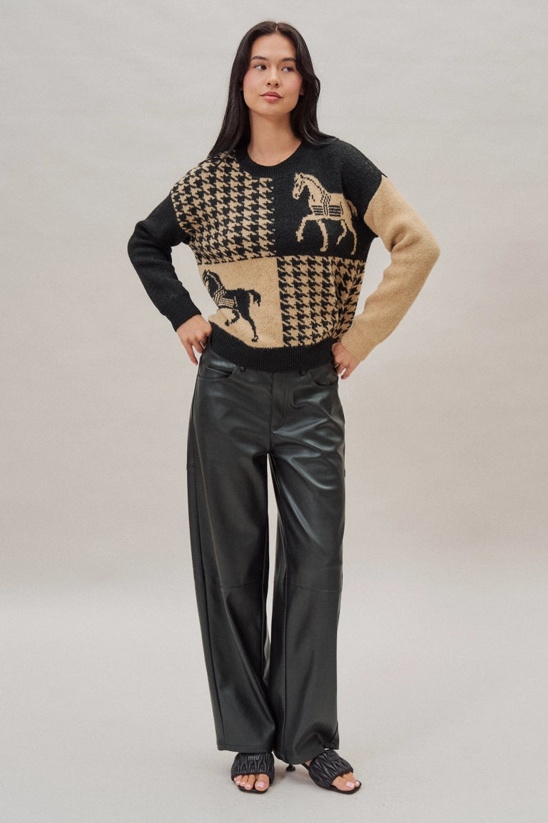 Canter &amp; Houndstooth Sweater